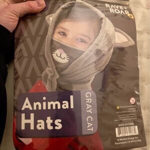 Brand New Rare Collectible Rave+Roar Gray Cat Animal Hat
